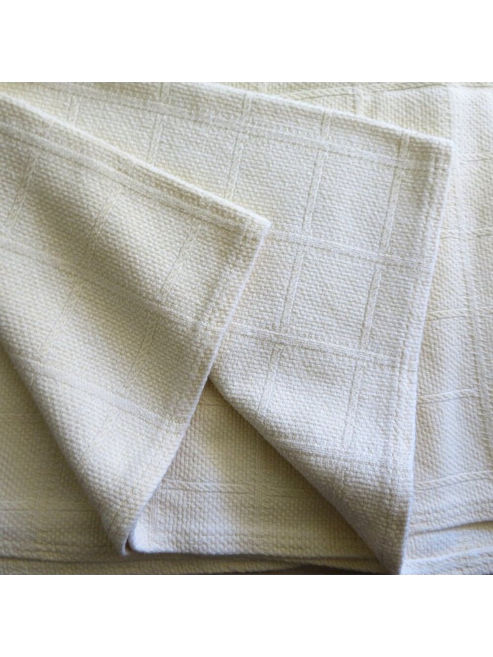 Vintage Lauren Ralph Twin Blanket Cotton Woven Light Yellow 66x90 USA Made